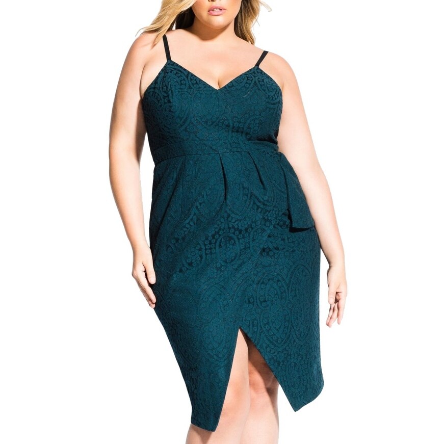 city chic emerald green dress