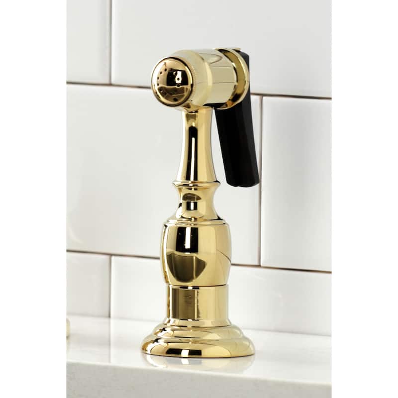 Kingston Brass Duchess Widespread Kitchen Faucet with Brass Sprayer