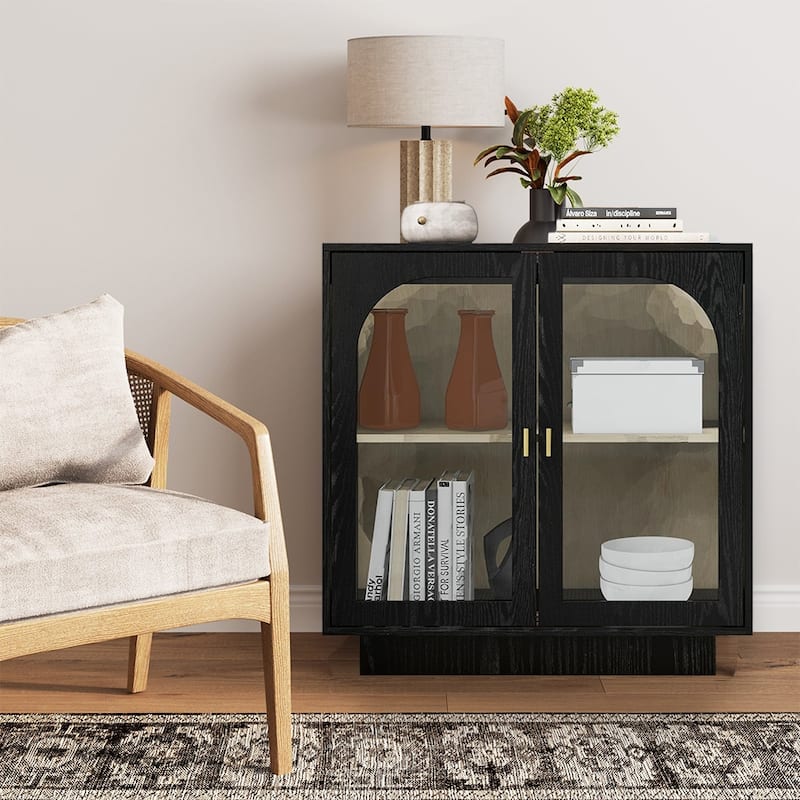 Accent Cabinet with Acrylic Doors with Adjustable Shelves - 31.10"Lx13.78"Wx31.5"H