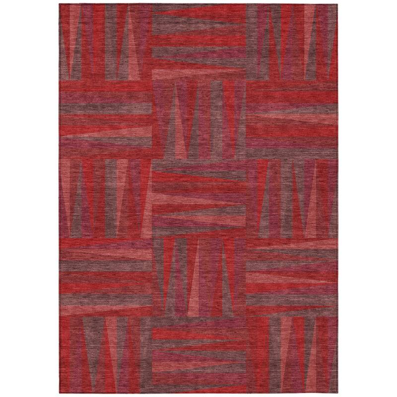 HomeRoots Geometric Transitional Rectangle Outdoor Rug