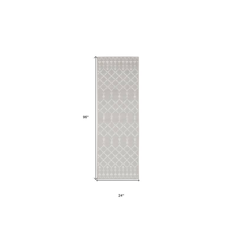 Josi Power Loomed Distressed Abstract Non Skid Stain Resistant Area Rug By HomeRoots - 96' X '24' X '0.39