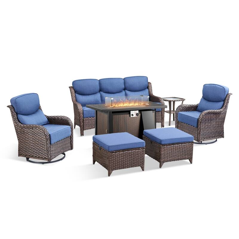 Pocassy Patio Furniture Set with 43 inch Fire Pit Table