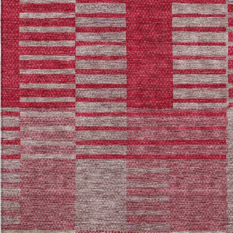 HomeRoots Striped Modern Rectangle Outdoor Rug