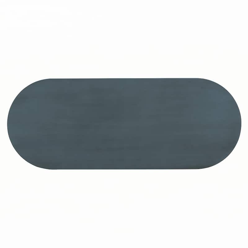 Retro Console Table with Curved Design,Navy