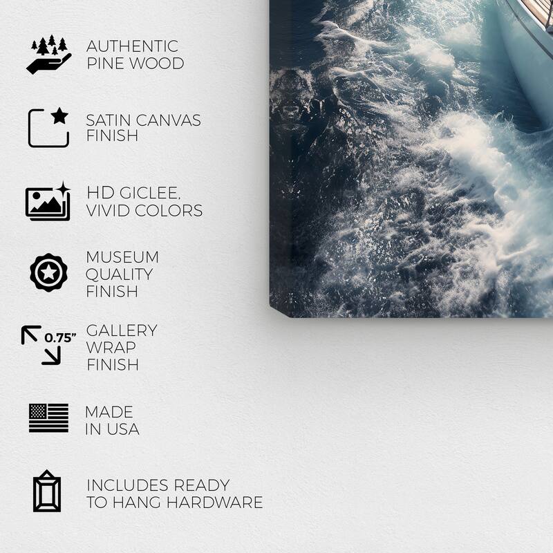 Wynwood Studio Canvas Transportation Sea Life Pleasures II Gray and Nautical & Coastal Wall Art Canvas Print