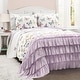 preview thumbnail 1 of 9, Lush Decor Flutter Butterfly 3-piece Quilt Set Lilac - Full - Queen