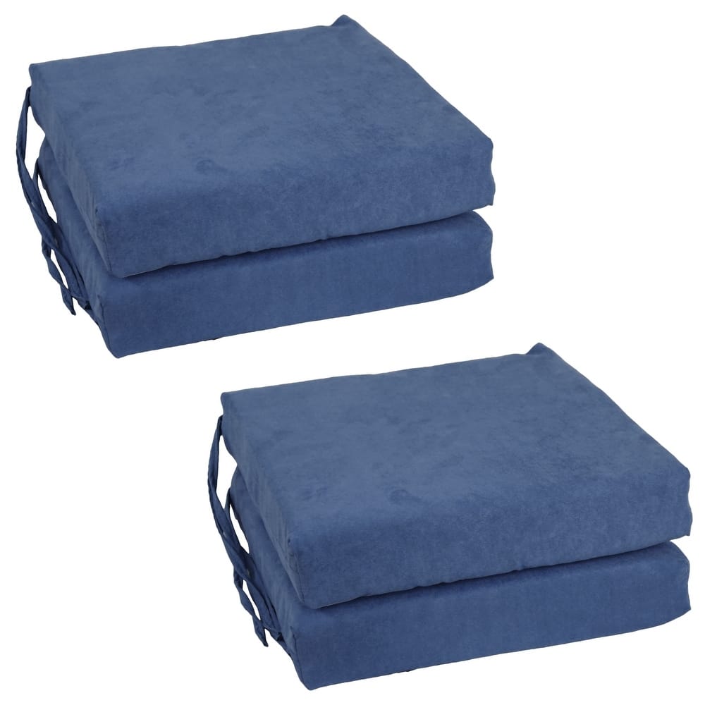 16-inch Square Indoor Microsuede Chair Cushions (Set of 2 or 4) - 16 x 16