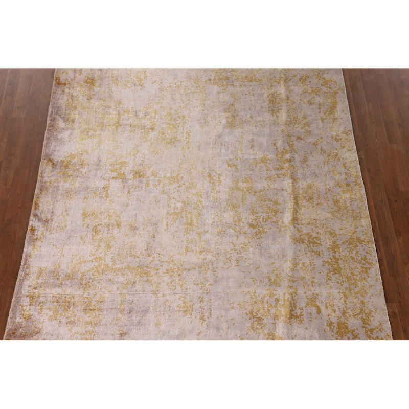 Modern Area Rug Hand-Knotted Abstract Bedroom Wool Carpet - 6'6"x 9'10"