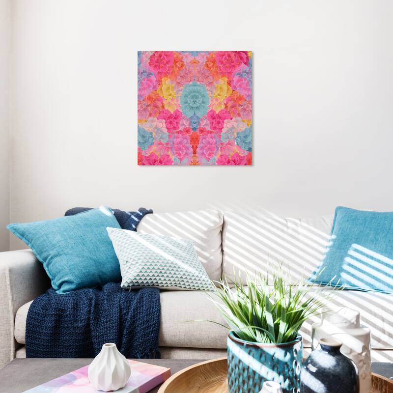 Wynwood Studio Canvas Floral and Botanical Bliss in bloom Pink and Modern & Contemporary Wall Art Canvas Print - 20 x 20