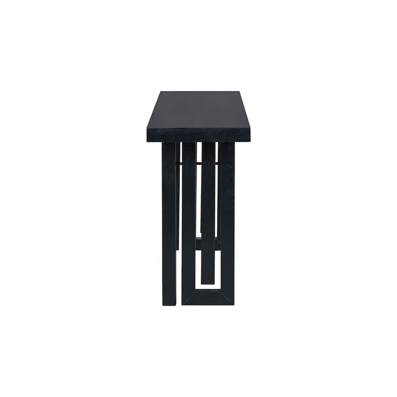 59" Modern Console Table with Distinctive Side Shapes for Entryway, Living Room