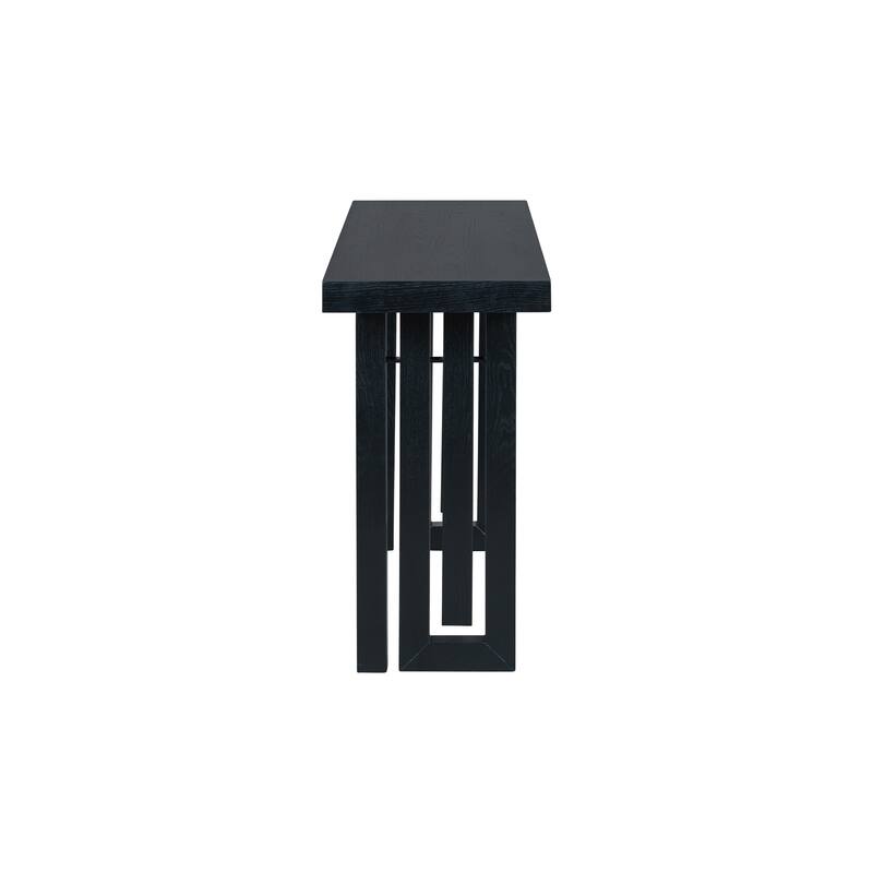 59 Inch Long Console Table, Solid Wood Rectangular Entryway Table