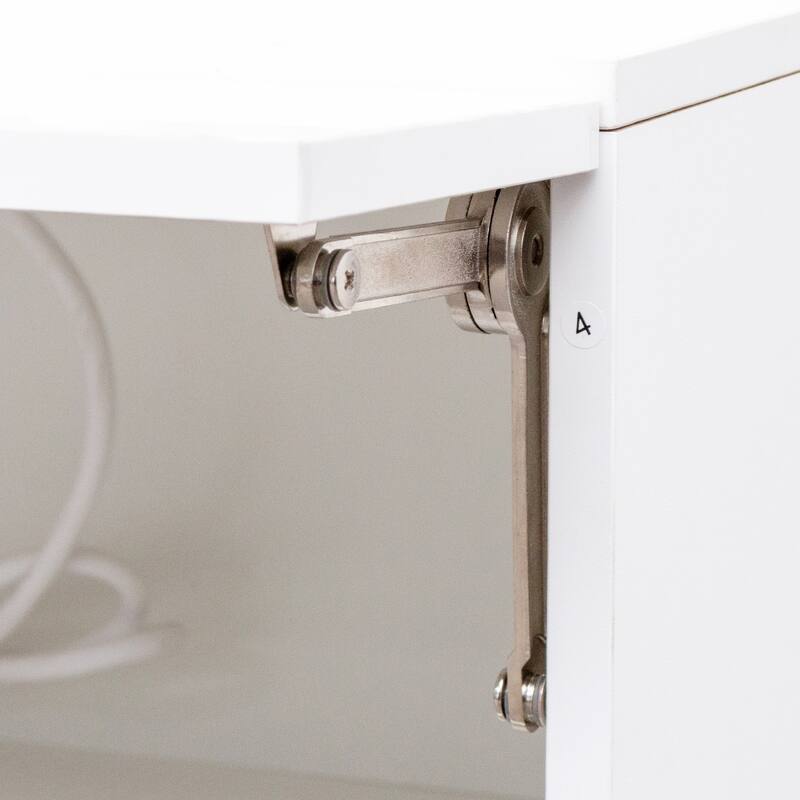 Wall Mounted Floating 80" TV Stand with LED Lights & Charging Station, Modern Media Console with Storage