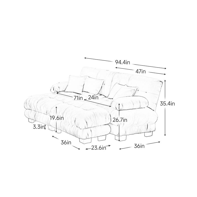 Free Combination Modular Chenille Sectional Sofa Comfy Cloud Couch for Living Room