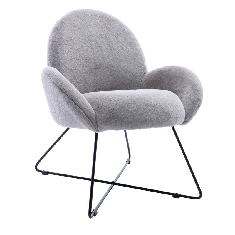 Corvus Rowen Modern Fleece Upholstered Accent Chair with Arm - Grey