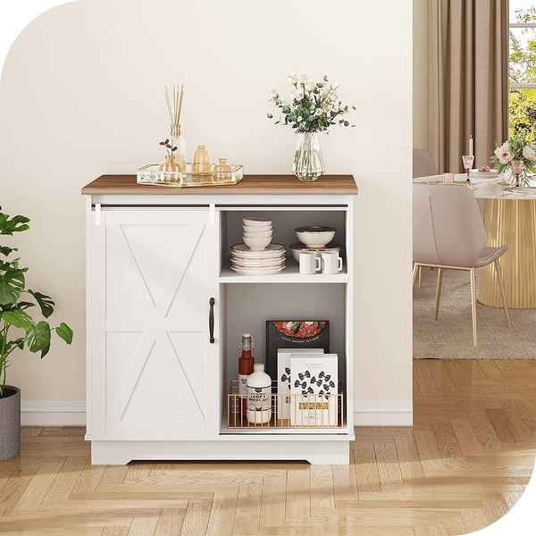 White and wood on sale buffet table