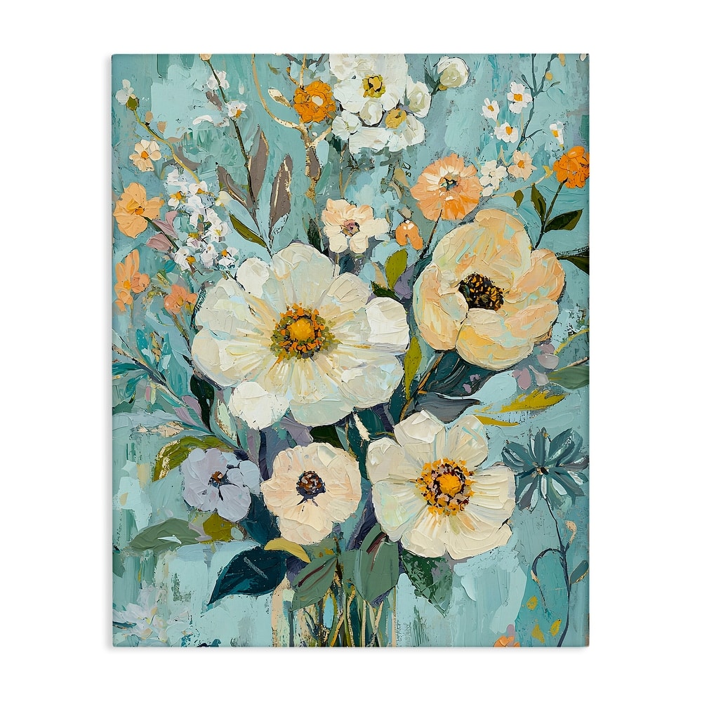 Stupell Mixed Cream Flowers Arrangement Canvas Wall Art Design By Franklyn Gregory