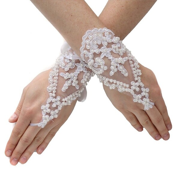 ivory lace fingerless gloves