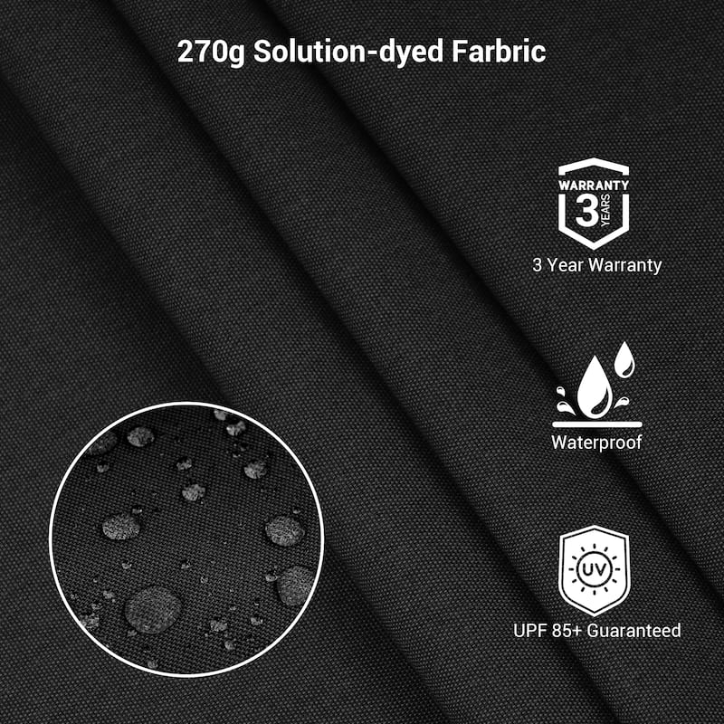BONOSUKI 10x10FT LED Cantilever Patio Umbrella Angle Adjustment w/Base