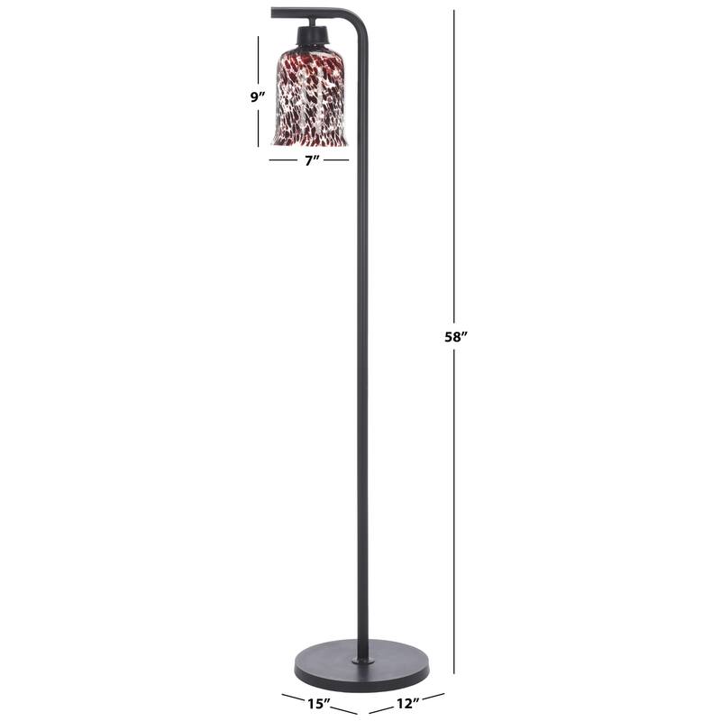 SAFAVIEH Lighting Nezara 58-Inch Metal & Glass Floor Lamp - 15"W x 12"D x 58"H
