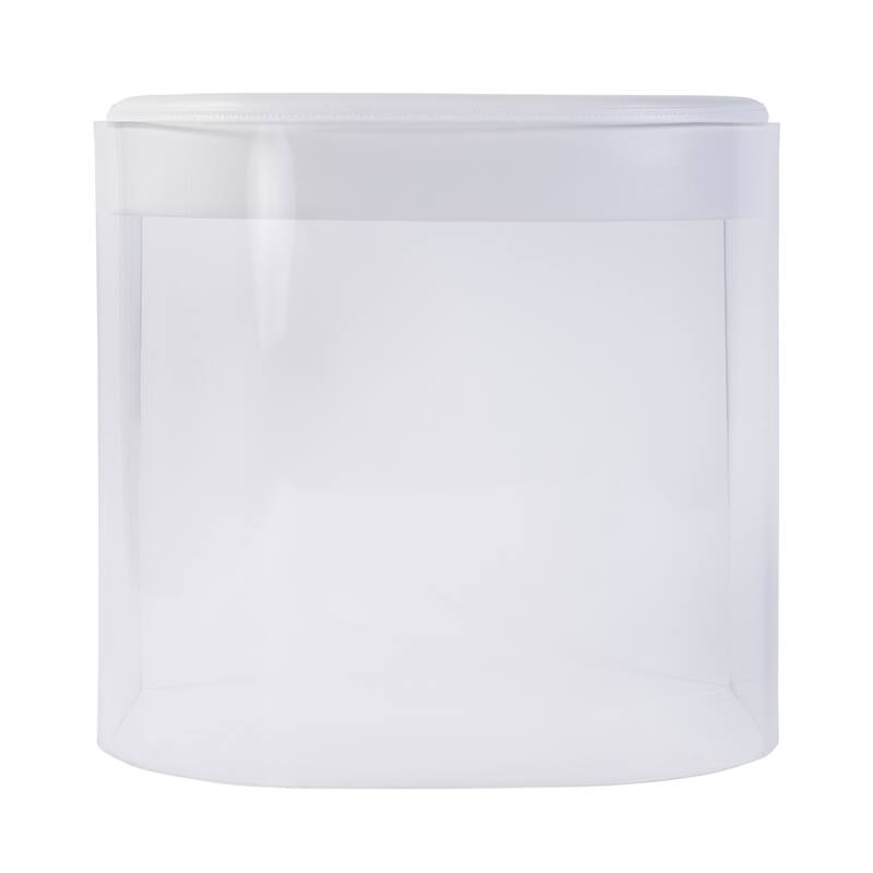 Solara 20 in. Seat Height Acrylic and Upholstered Accent Stool - Clear Acrylic