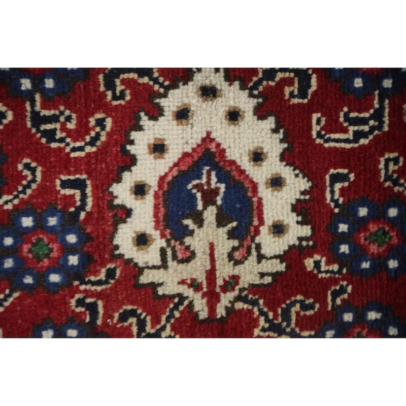 Hand Knotted Oriental 100% Wool Carpet Traditional Geometric Red Tabriz Area Rug - 13' 1'' X 10' 1''
