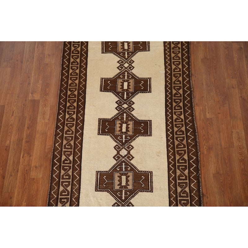 Geometric Gabbeh Persian Vintage Area Rug Handmade Wool Carpet - 3'5"x 6'3"