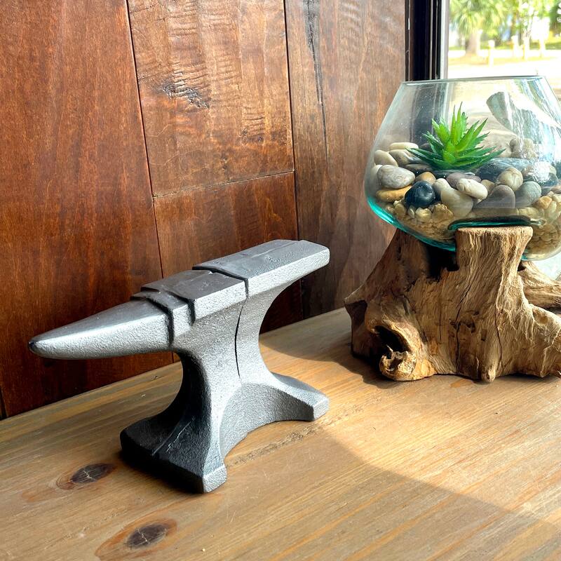 Cast Iron Anvil Bookends Set Of 2 With Smooth Flat Top - 8" L Book - 4.5 X 8 X 3.25 inches