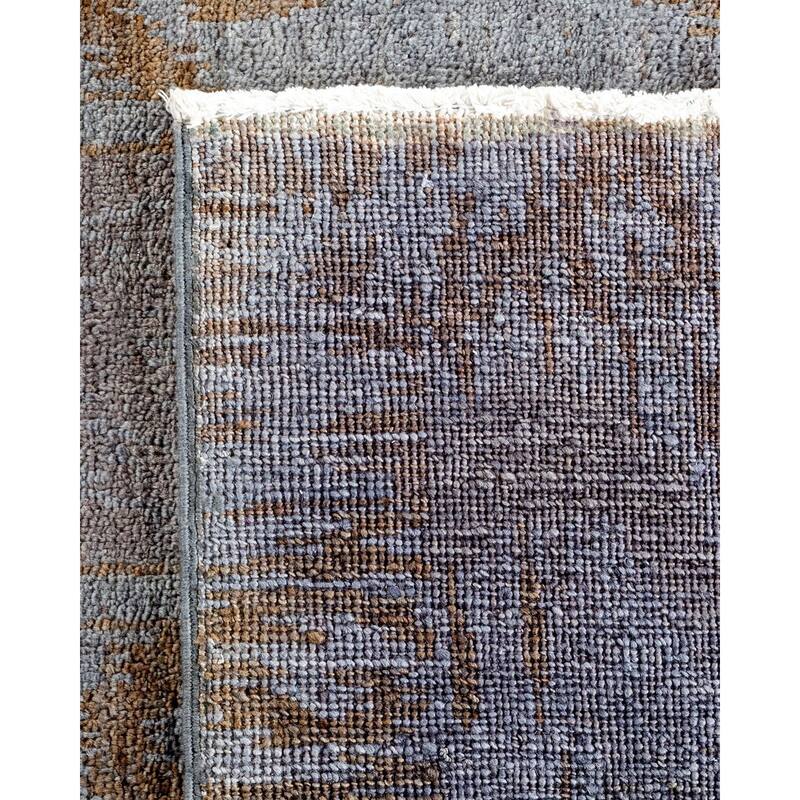 Overton Hand Knotted Wool Vintage Inspired Modern Contemporary Overdyed Gray Area Rug - 6' 2" x 8' 10"