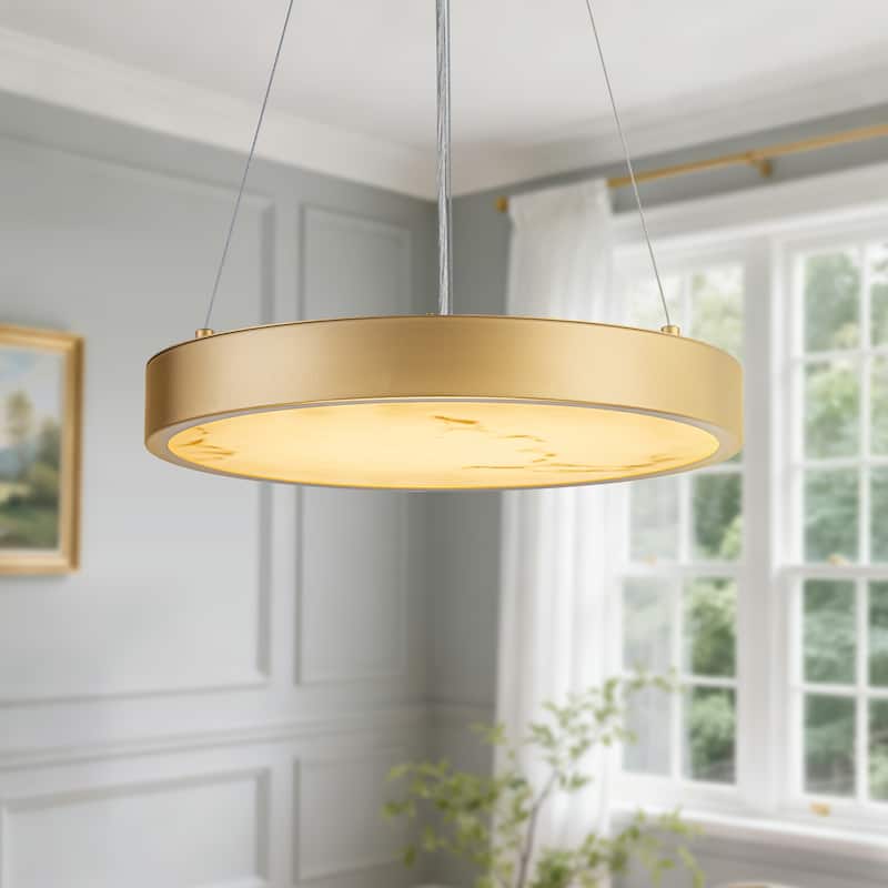 Starsky Alabaster Stone-look Resin Modern Gold LED Chandelier