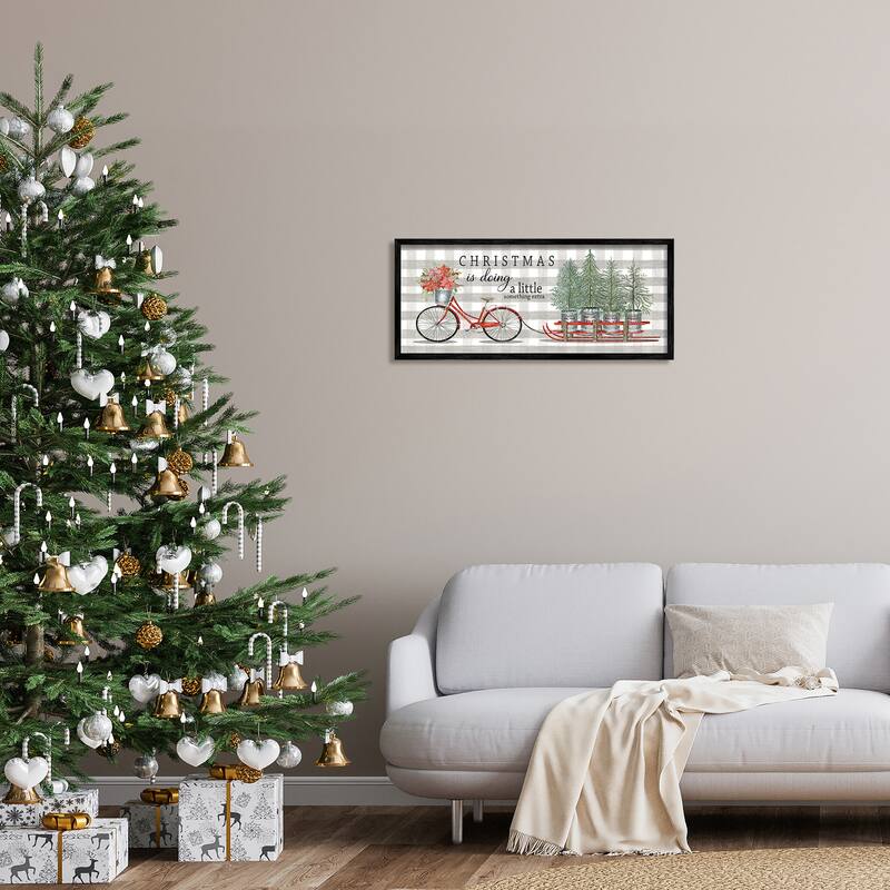 Stupell Encouraging Christmas Giving Quote Bicycle & Tree Sled Framed Wall Art - Green