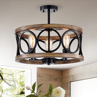 Warehouse of Tiffany Shacer 3-light Hoop Design Ceiling Lamp