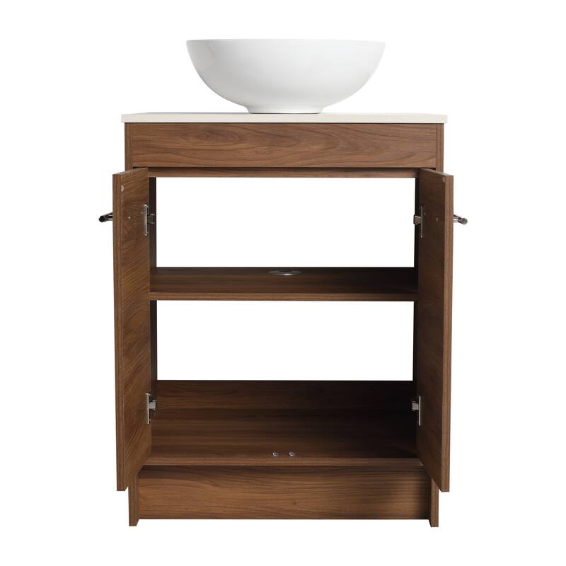 ARTCHIRLY 24/36/48/60 Inch Bathroom Vanity with Sink, Freestanding Bathroom Vanity with Soft Close Door and Shelf