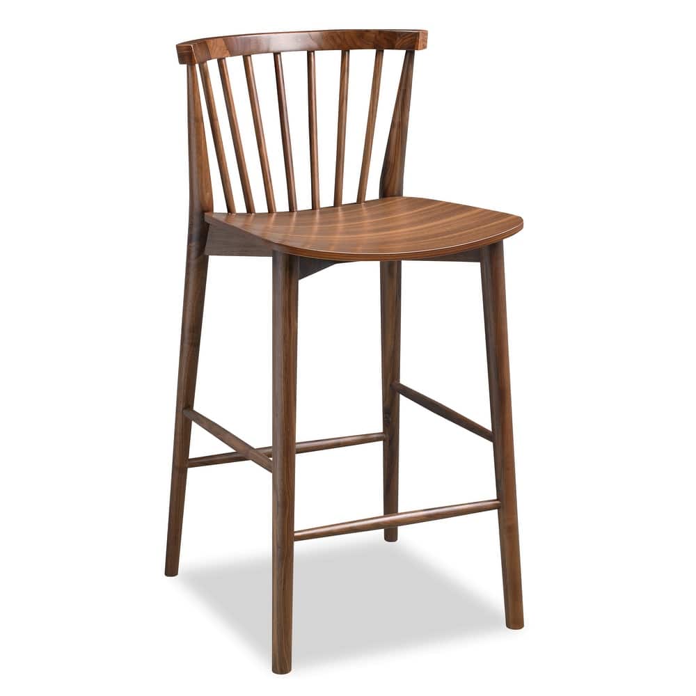 Poly & Bark Ligna Counter Stool - Solid Wood Frame