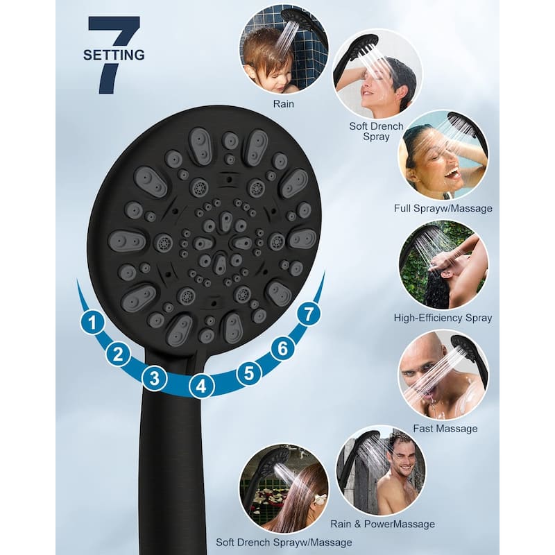 All Metal 10'' High Pressure Rainfall Shower Head With Handheld Spray