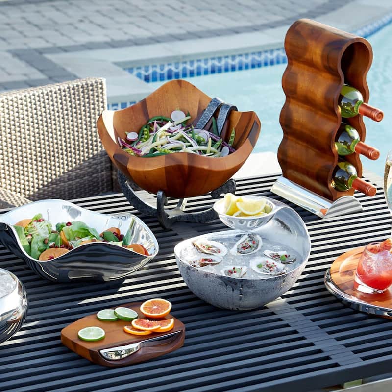 Nambe Canu Acacia Wood Chip N Dip Server - 22 L x 5.5 W x 3.5 H