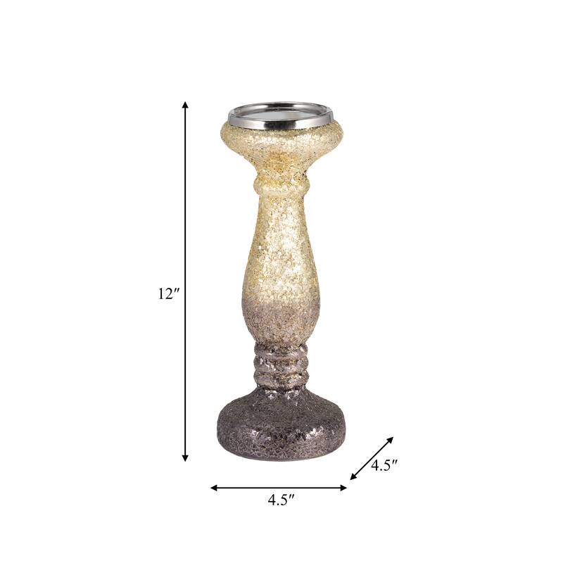 Sagebrook Home Ombre Crackled Glass Candle Holder