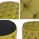 preview thumbnail 11 of 18, Adeco Velvet Round Storage Ottoman Button Tufted Footrest Stool Bench