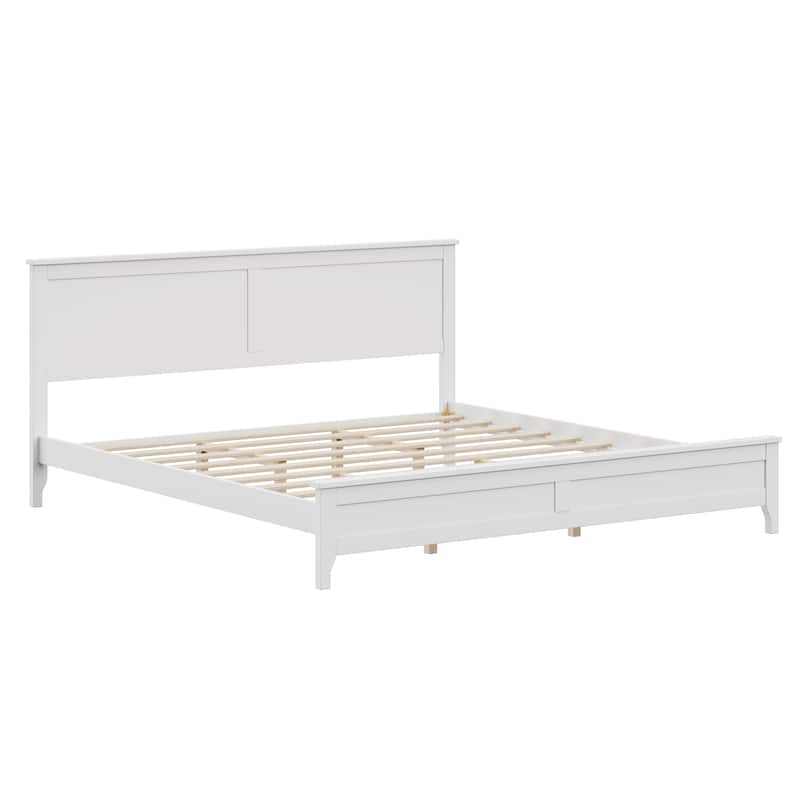 Solid Wood Platform Bed Frame – Features Sturdy Wooden Slat Support, No Box Spring Required‌.