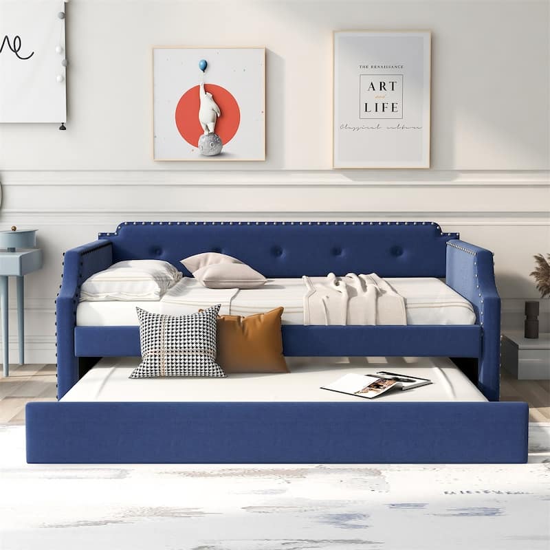 Merax Twin Upholstered Daybed with Trundle