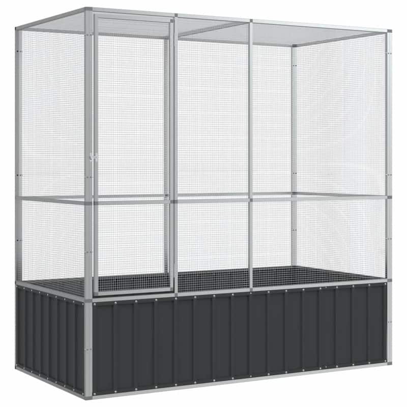 vidaXL Aviary Silver Steel with different size