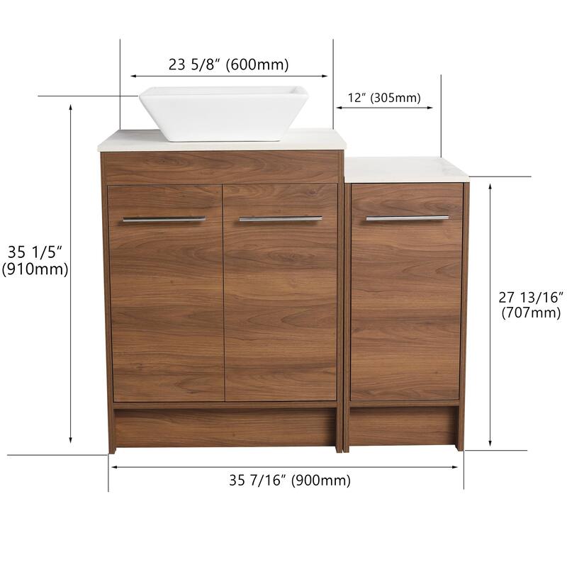 ARTCHIRLY 24/36/48/60 Inch Bathroom Vanity with Sink, Freestanding Bathroom Vanity with Soft Close Door and Shelf