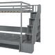 preview thumbnail 18 of 36, Full Size Convertible Murphy Bunk Bed with Hydraulic Lift, Built-In Desk, Storage Staircase