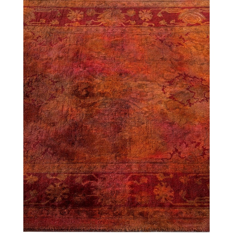 Overton Hand Knotted Wool Vintage Inspired Modern Contemporary Overdyed Multi Area Rug - 2' 9" x 4' 2"