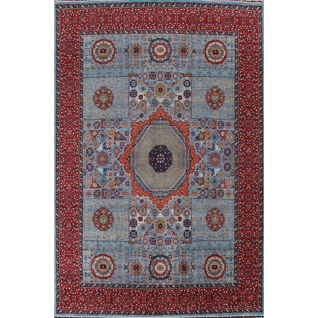 Traditional Vegetable Dye Mamluk Oriental Wool Area Rug Hand-knotted - 9'2" x 11'11"