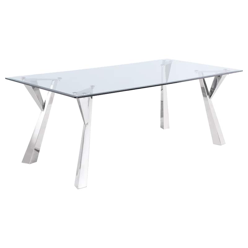 Alaia Clear Glass Top Dining Table Chrome