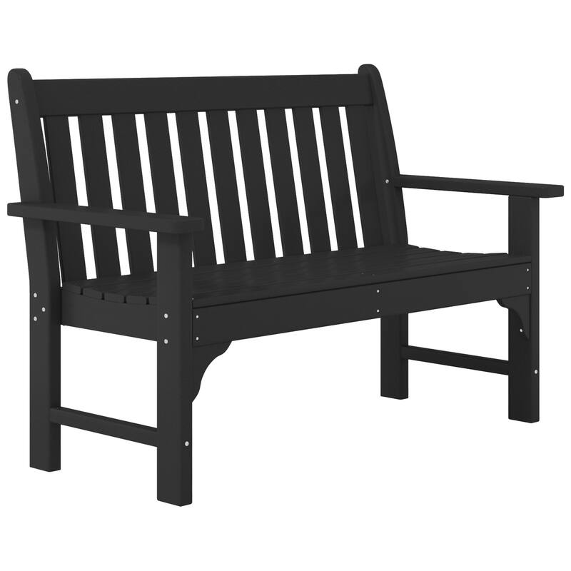 Laguna Poly 51 Inch Garden Bench - Black