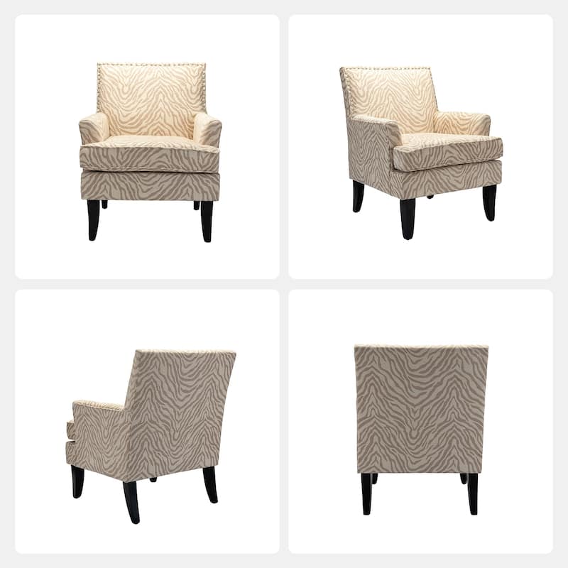 Akorda French Country Armchair with Nailhead Trim and Solid Wood Legs by HULALA HOME
