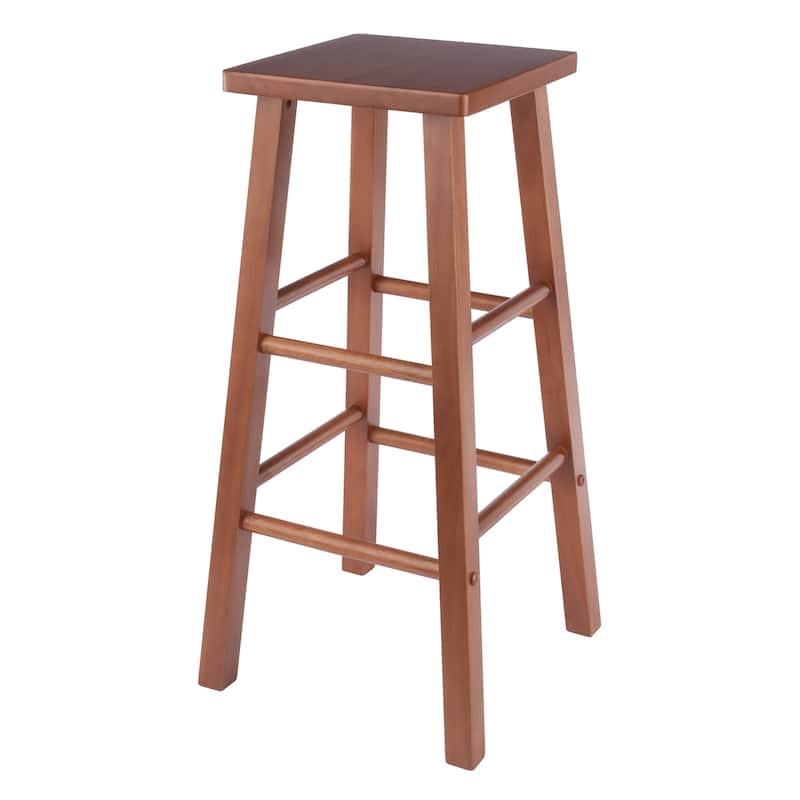 Bar Stool with Squared Legs - 29" - Teak Finish