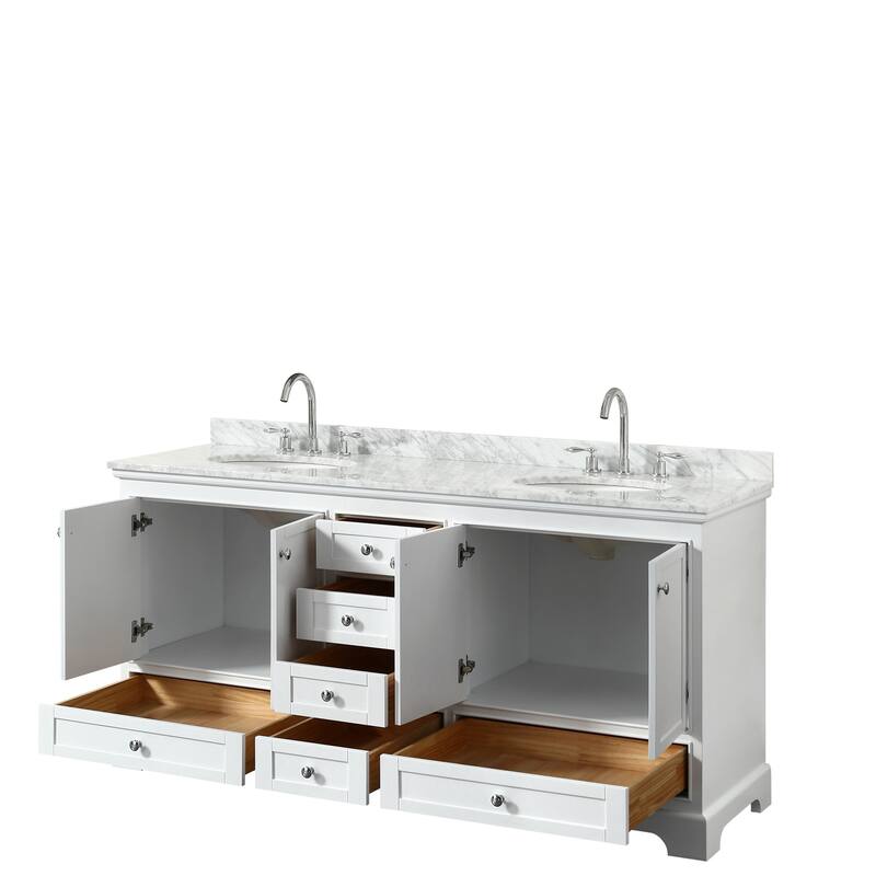 Deborah 72-inch Double Vanity, Oval Sinks, No Mirrors