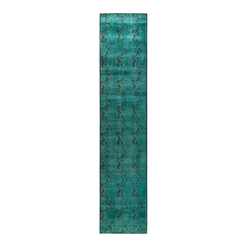 Contemporary Overdyed Wool Hand Knotted Runner - 2' 8" x 13' 0"